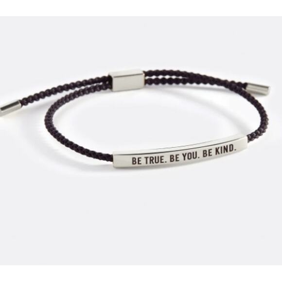 RETAIL $70 Mint & Lilly Be True. Be You. Be Kind. Inspire Bracelet*Black Silver - Picture 1 of 2